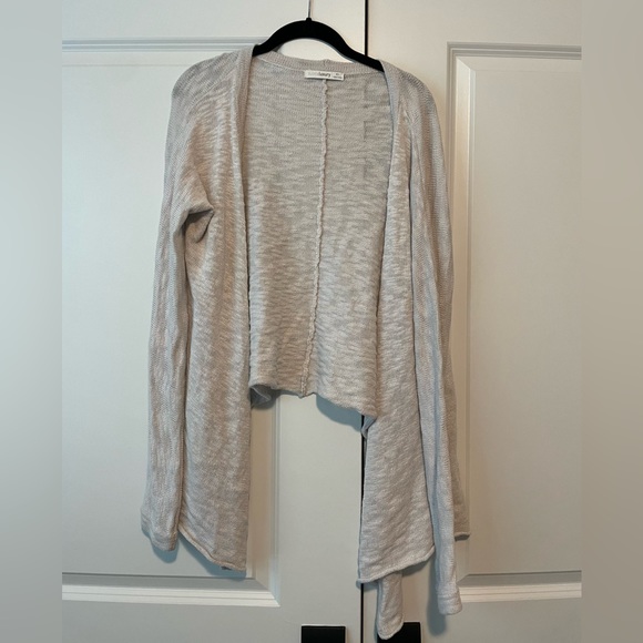 Subtle Luxury Slub Sweater Knit Wrap Long Cardigan Sz Medium/Large in Grey - Picture 1 of 9